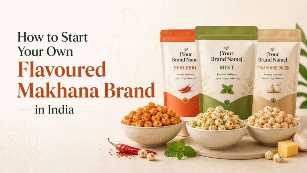 How to start your own flavoured makhana brand in India with private label makhana pouches and flavoured roasted fox nuts