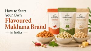 How to start your own flavoured makhana brand in India with private label makhana pouches and flavoured roasted fox nuts