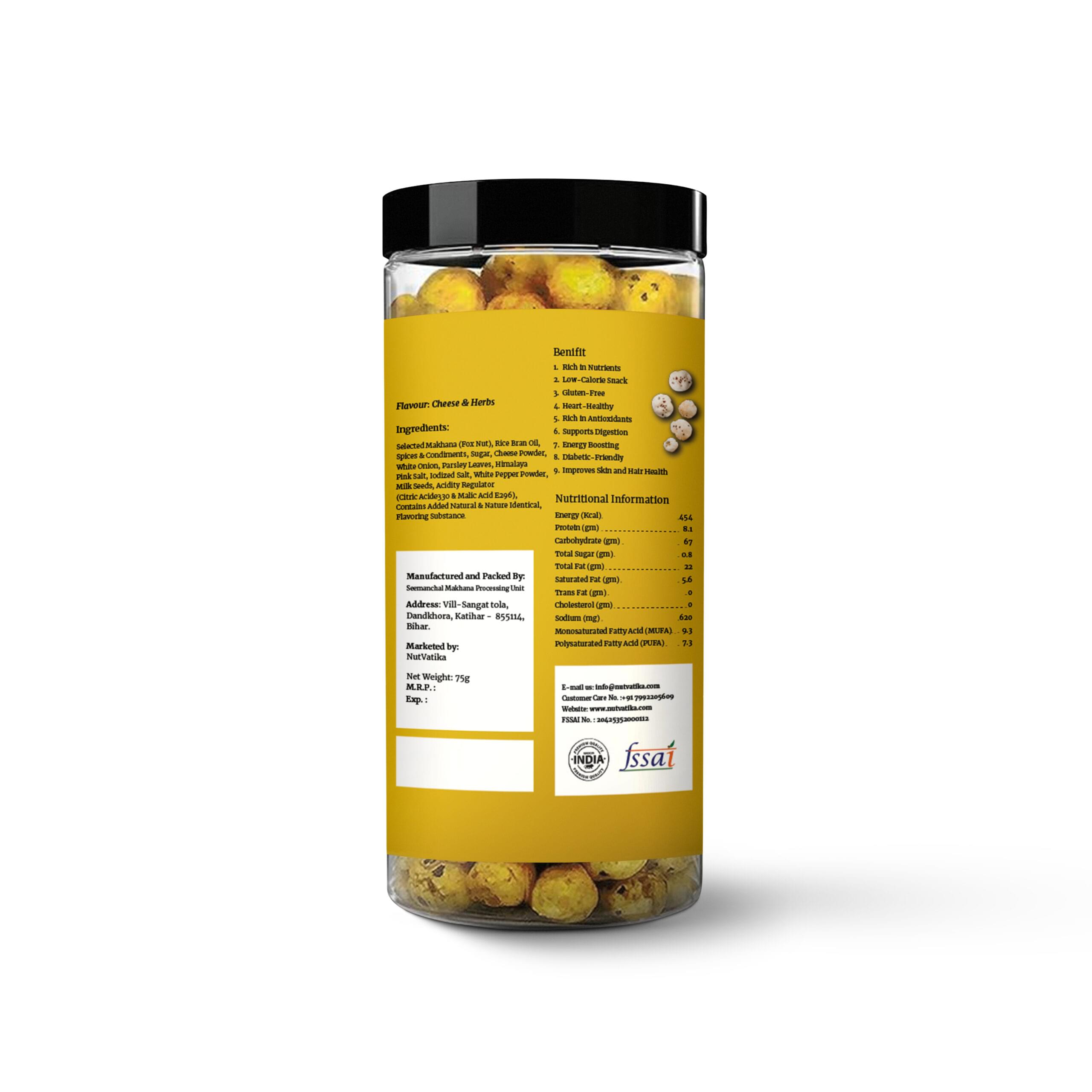Cheese & Herbs Makhana | Healthy Roasted Fox Nuts - Image 2